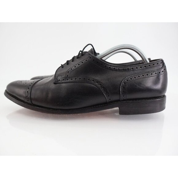 Allen Edmonds Men's Sanford Oxford Size 11.5 D Cap Toe Brogue Dress Shoe Black - Picture 4 of 11